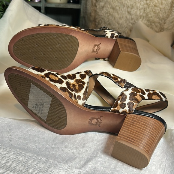 Trask Brand “Charlene” shoes heels sandals leopard open toe 10M NIB - Picture 7 of 9